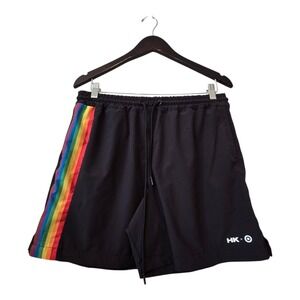 Humankind X Target Pride Shorts Mens LG Black Rainbow Swim Trunks Beach LGBTQ